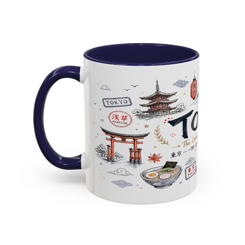 Tokyo Coffee Mug | Japan Souvenir Travel Gift | Accent Color Ceramic 11oz 15oz