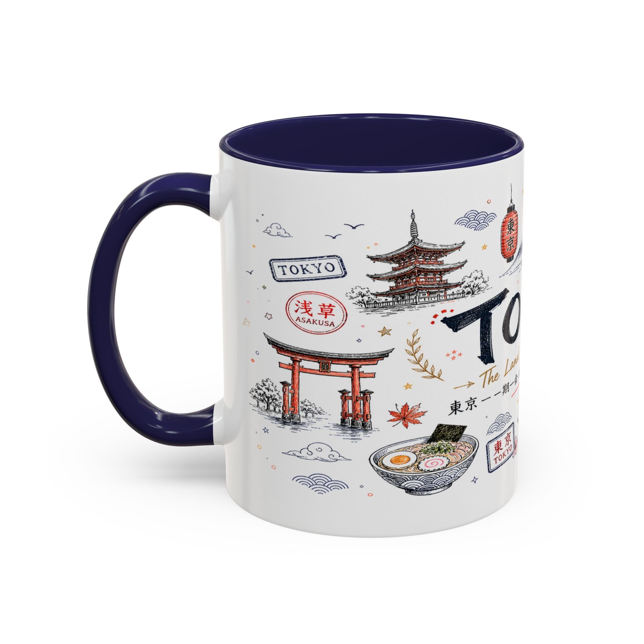 Tokyo Coffee Mug | Japan Souvenir Travel Gift | Accent Color Ceramic 11oz 15oz