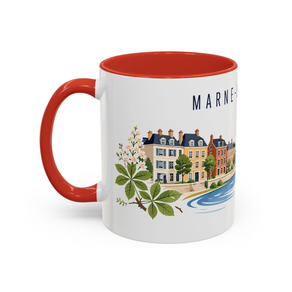 Marne-La-Vallée Coffee Mug | France Travel Souvenir | Porcelain Decal City Gift | 11oz 15oz Accent Mug