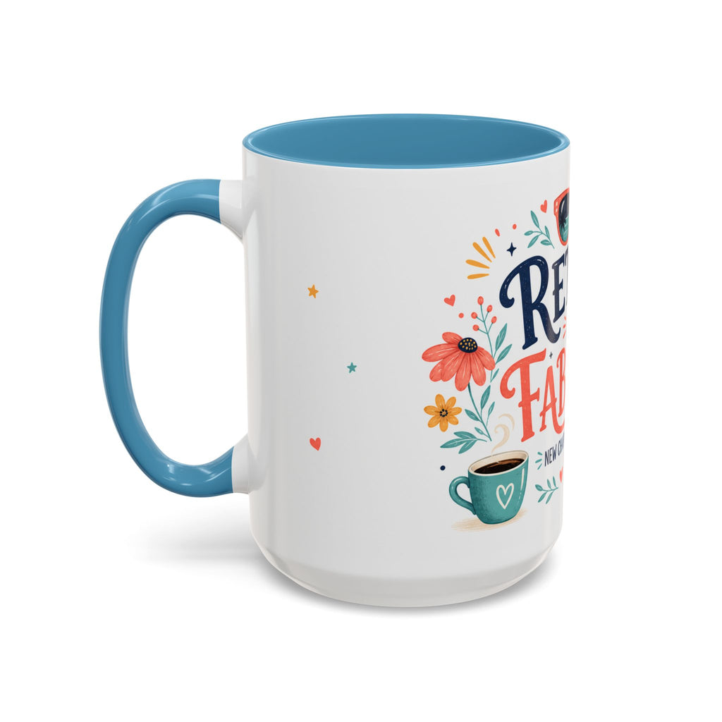 Retired And Fabulous Coffee Mug | Retirement Gift For Women Men | Accent Color Ceramic 11oz 15oz