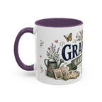 Grandma's Garden Of Love Coffee Mug | Gift From Grandkids | Accent Color Ceramic 11oz 15oz