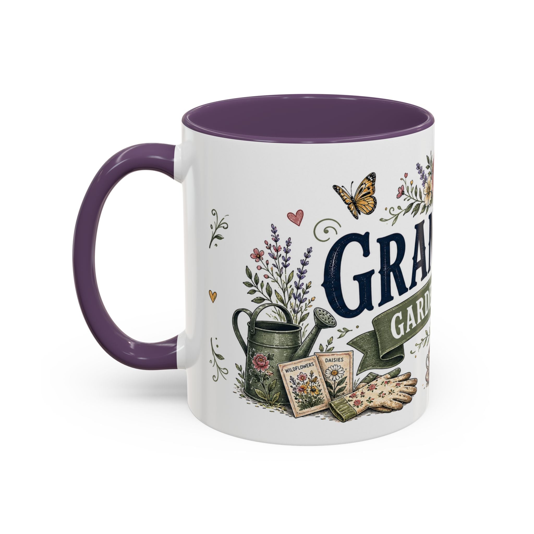 Grandma's Garden Of Love Coffee Mug | Gift From Grandkids | Accent Color Ceramic 11oz 15oz
