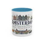 Amsterdam Coffee Mug | Netherlands Souvenir Travel Gift | Accent Color Ceramic 11oz 15oz