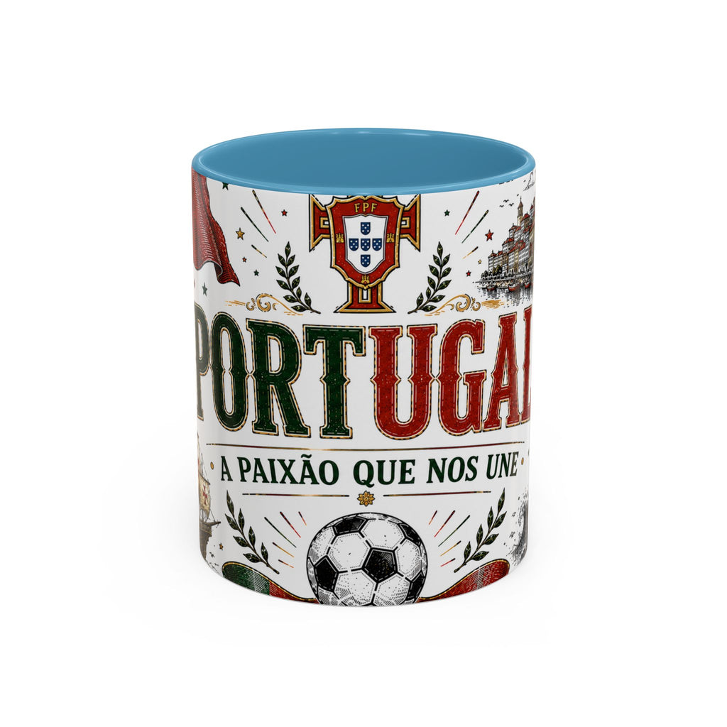 Portugal Soccer Coffee Mug | World Cup Fan Gift | Accent Color Ceramic 11oz 15oz Match Day Cup