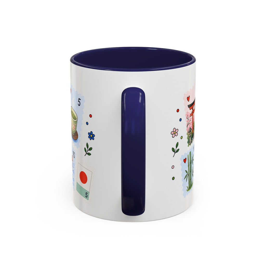 Kyoto Coffee Mug | Postage Stamp Collage Mug | Travel Souvenir Accent Cup 11oz 15oz