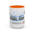 Geneva Illustrated Travel Mug | City Souvenir Accent Coffee Mug | 11oz 15oz Ceramic Cup