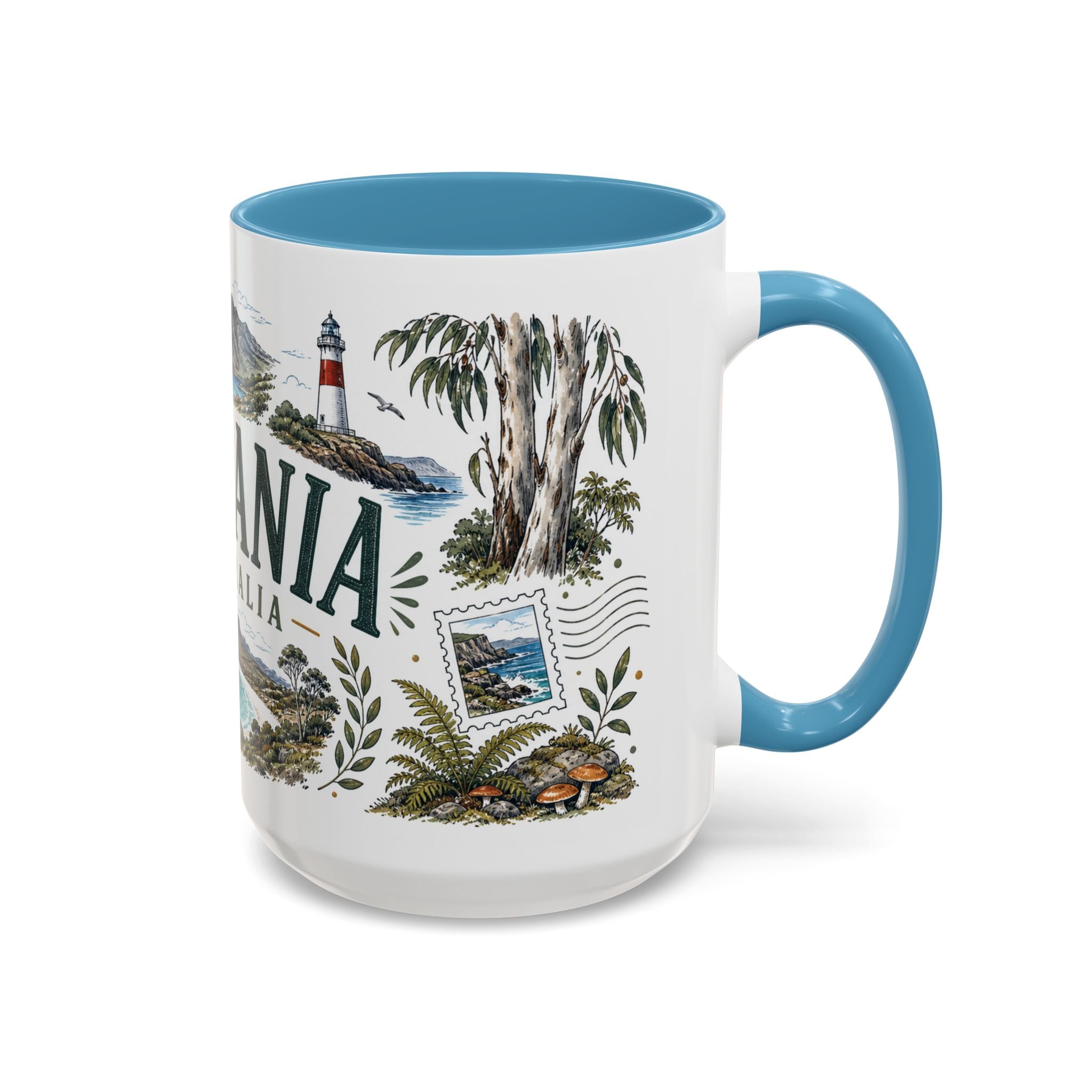 Tasmania Coffee Mug | Travel Destination Souvenir Gift | Accent Color Ceramic 11oz 15oz