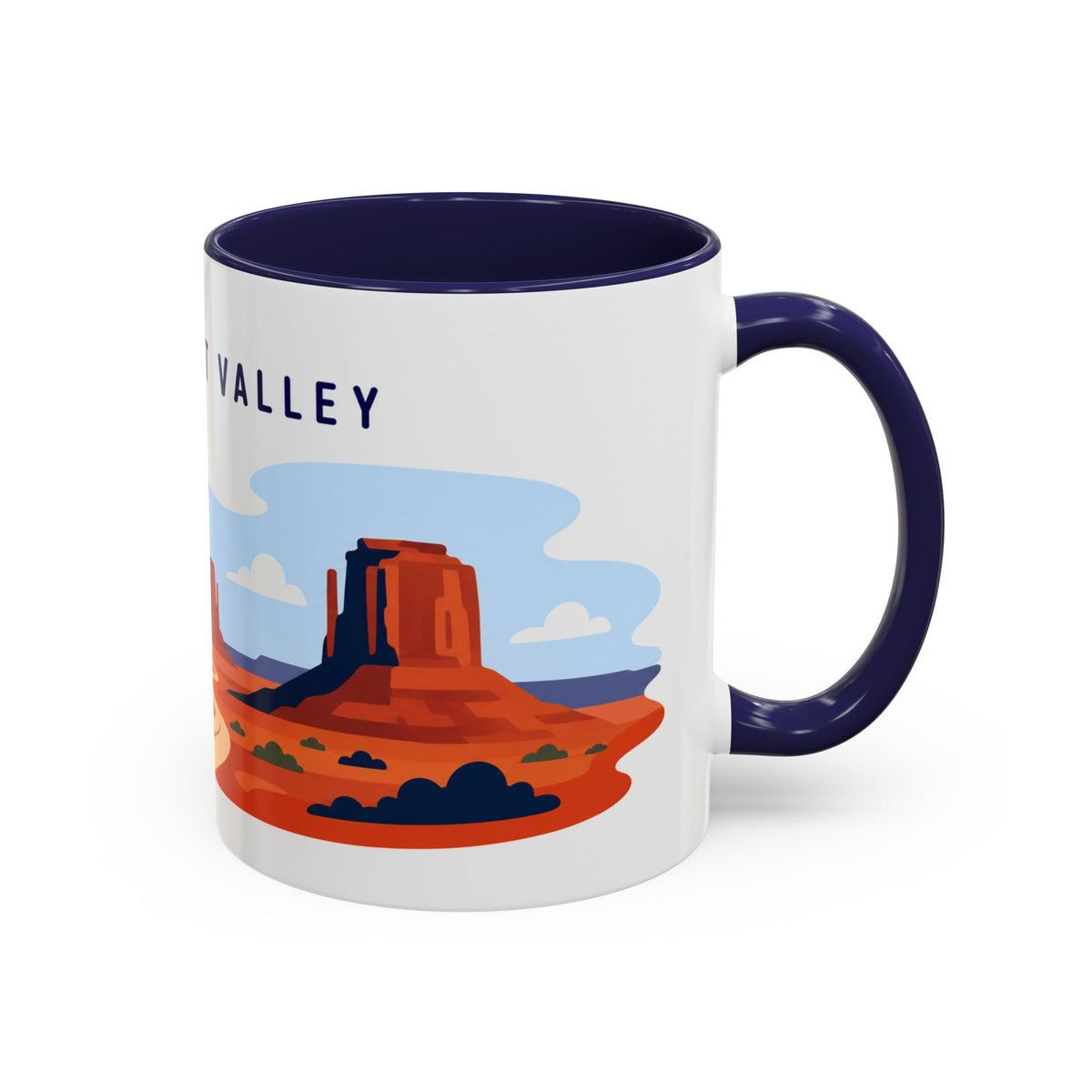 Monument Valley Coffee Mug | Travel Destination Souvenir Gift | Accent Color Ceramic 11oz 15oz