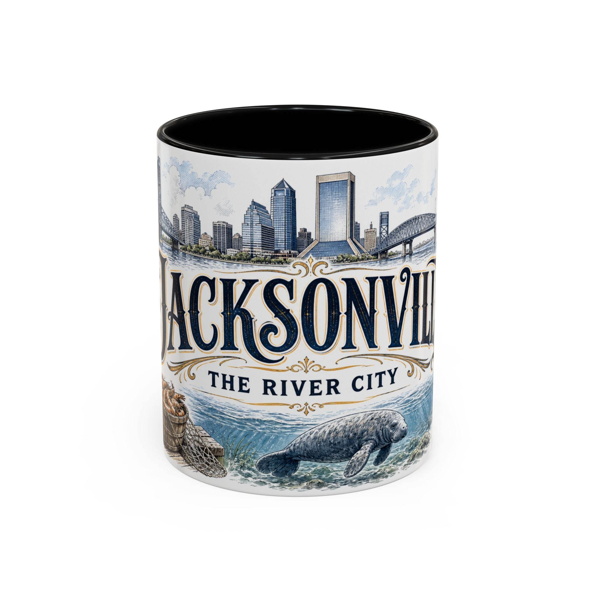 Jacksonville Coffee Mug | United States Travel Souvenir | Vintage Illustrated City Gift | 11 oz 15 oz Accent Mug