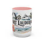 Fort Lauderdale Coffee Mug | United States Travel Souvenir | Vintage Illustrated City Gift | 11 oz 15 oz Accent Mug