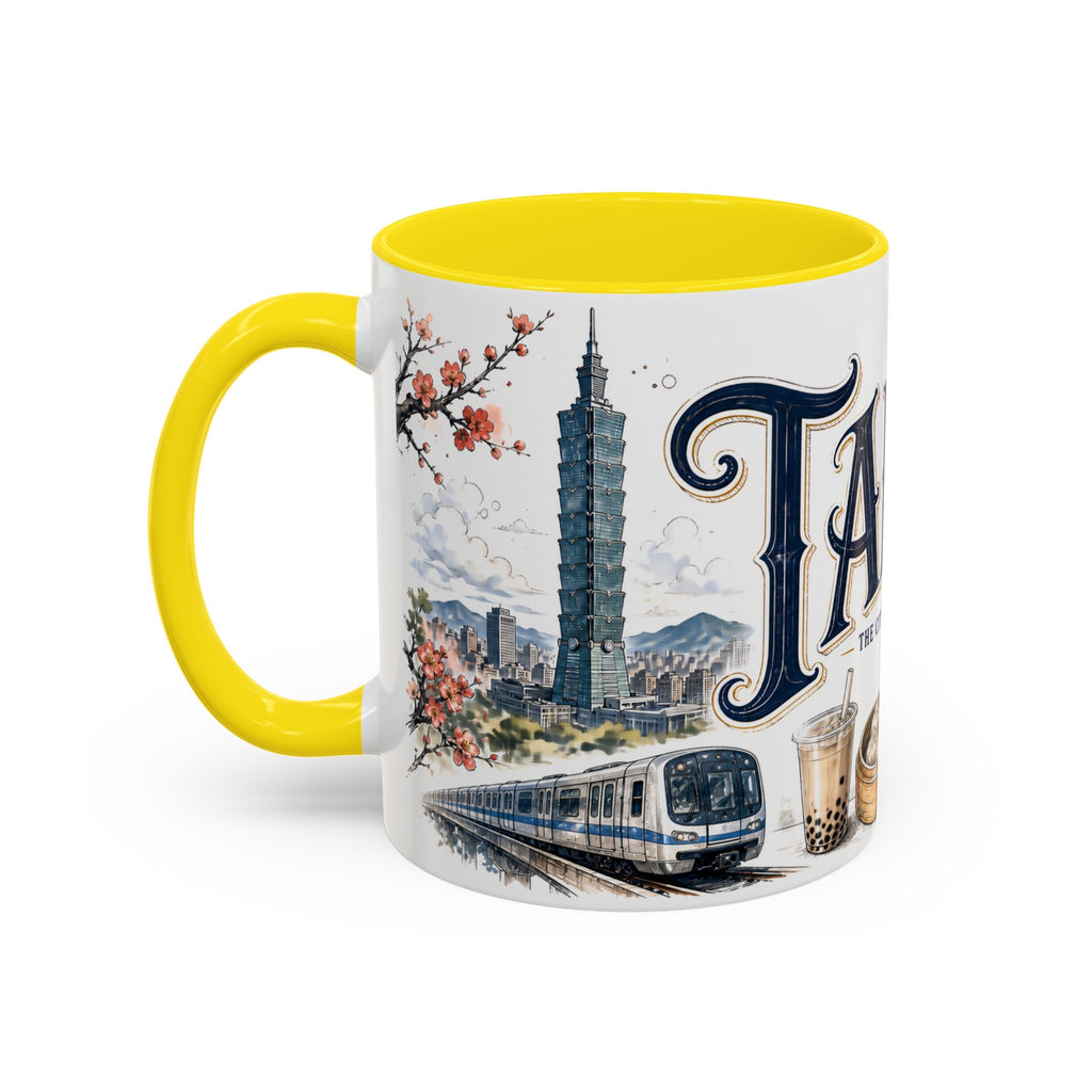 Taipei Coffee Mug | Taiwan Travel Souvenir | Vintage Illustrated City Gift | 11 oz 15 oz Accent Mug