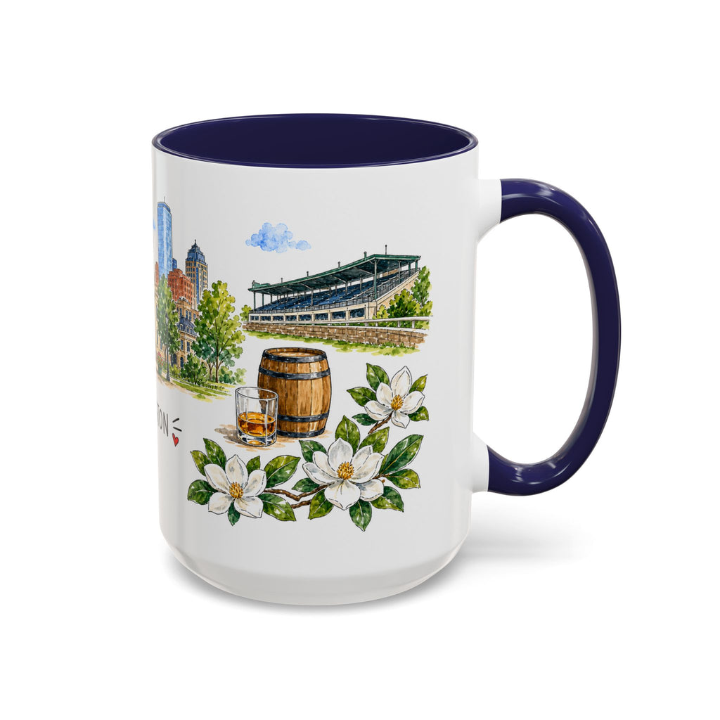 Lexington Illustrated Travel Mug | City Souvenir Accent Coffee Mug | 11oz 15oz Ceramic Cup