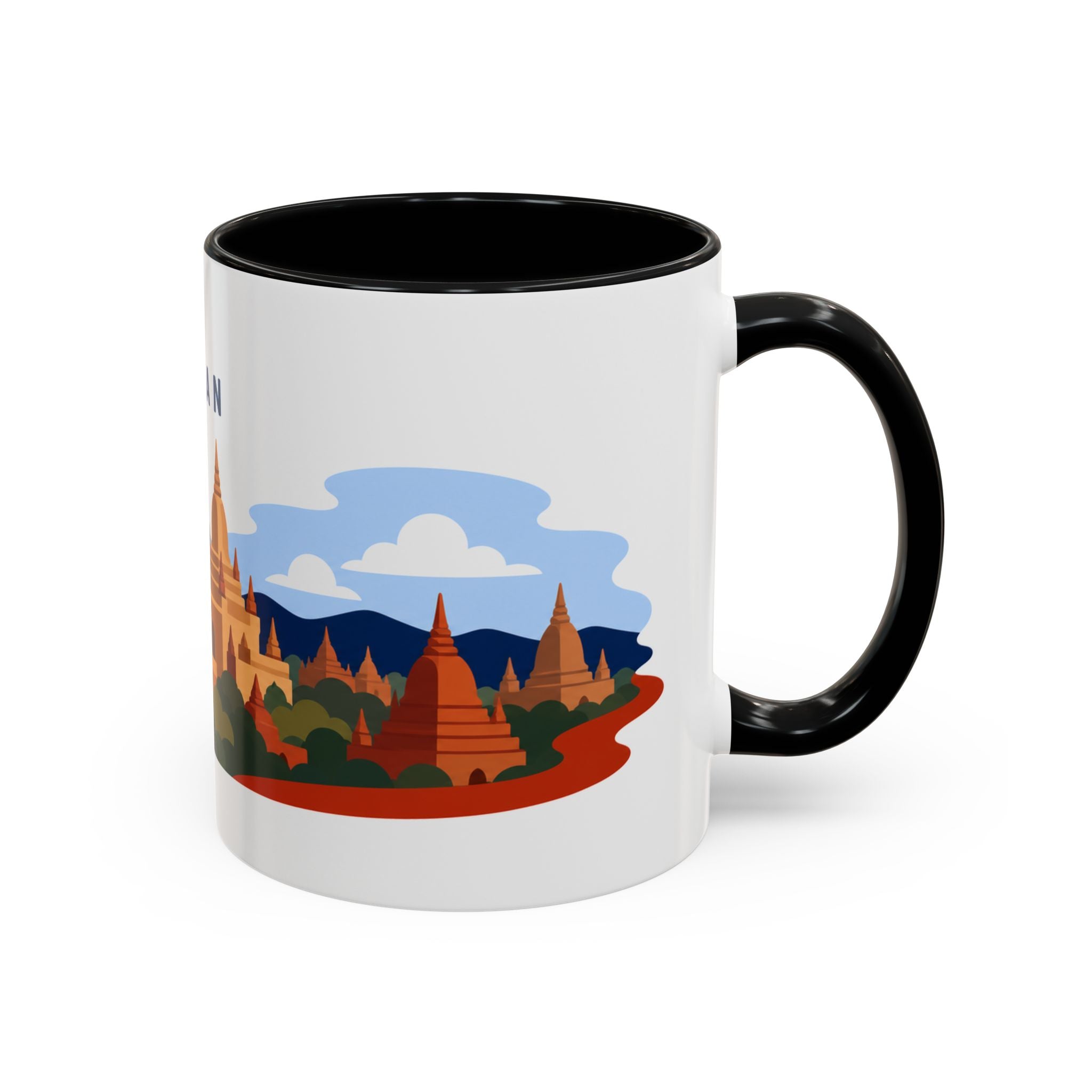 Bagan Coffee Mug | Travel Destination Souvenir Gift | Accent Color Ceramic 11oz 15oz