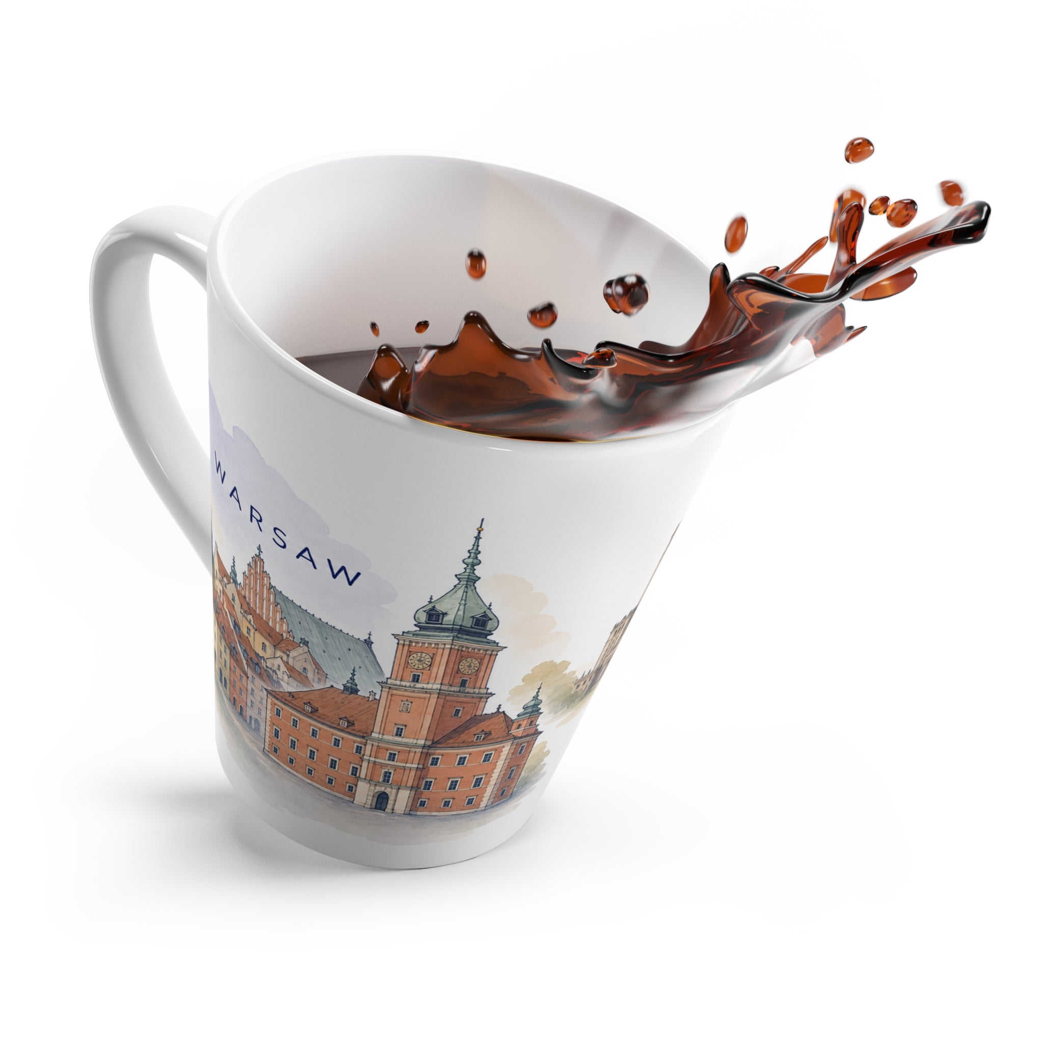 Warsaw Latte Mug | Watercolor City Travel Mug | 12 oz Ceramic Souvenir Gift
