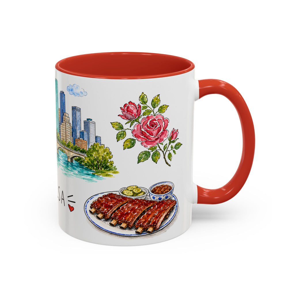 Tulsa Illustrated Travel Mug | City Souvenir Accent Coffee Mug | 11oz 15oz Ceramic Cup