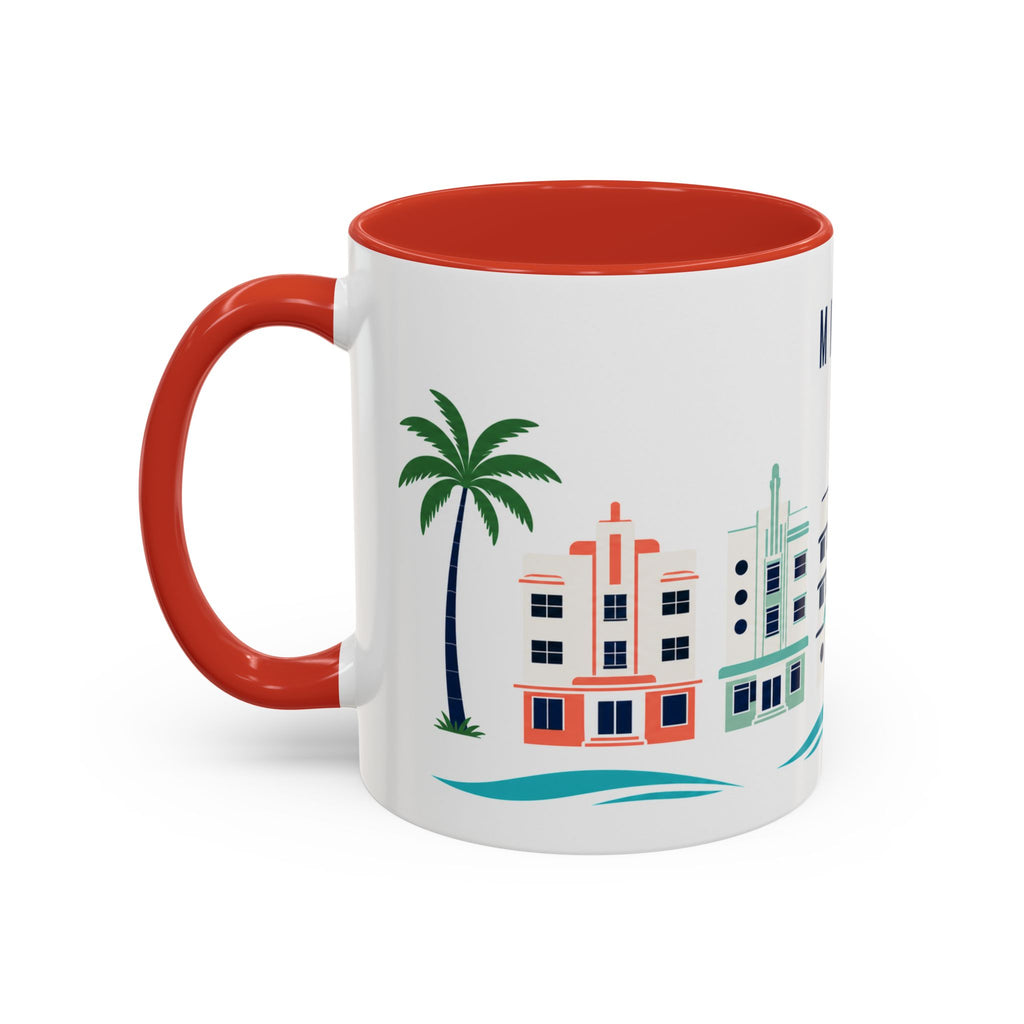 Miami Coffee Mug | United States Travel Souvenir | Porcelain Decal City Gift | 11oz 15oz Accent Mug