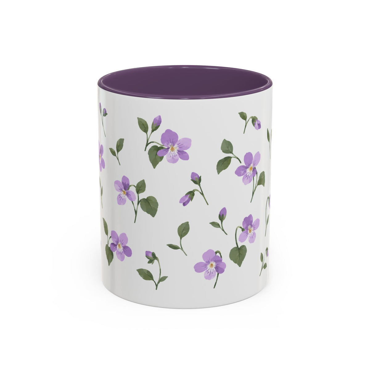 New Jersey Violet Mug, State Flower Floral Coffee Cup, 11oz Botanical Gift