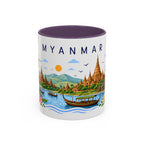 Myanmar Coffee Mug | Travel Souvenir Accent Mug | Place Gift Ceramic Cup 11oz 15oz