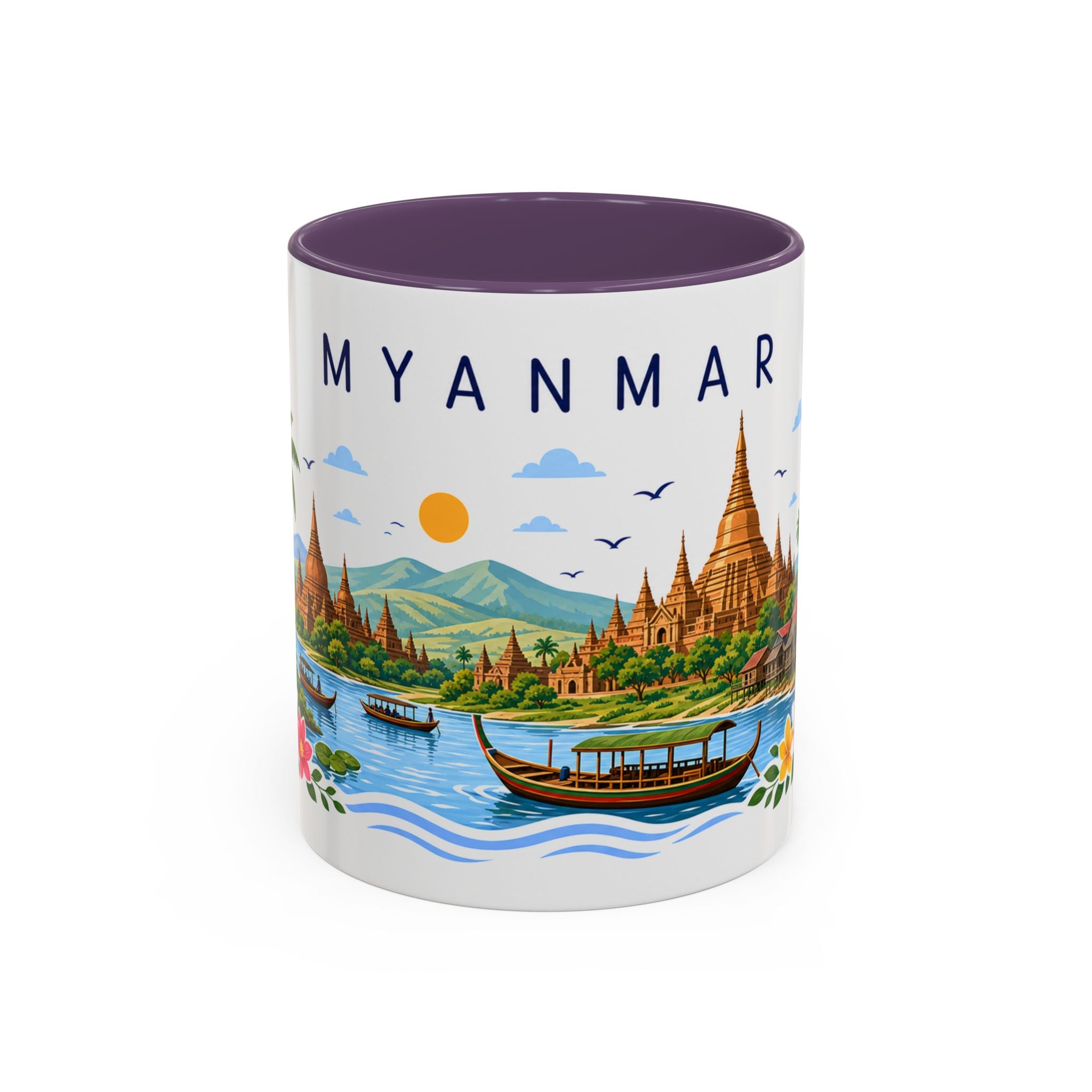 Myanmar Coffee Mug | Travel Souvenir Accent Mug | Place Gift Ceramic Cup 11oz 15oz