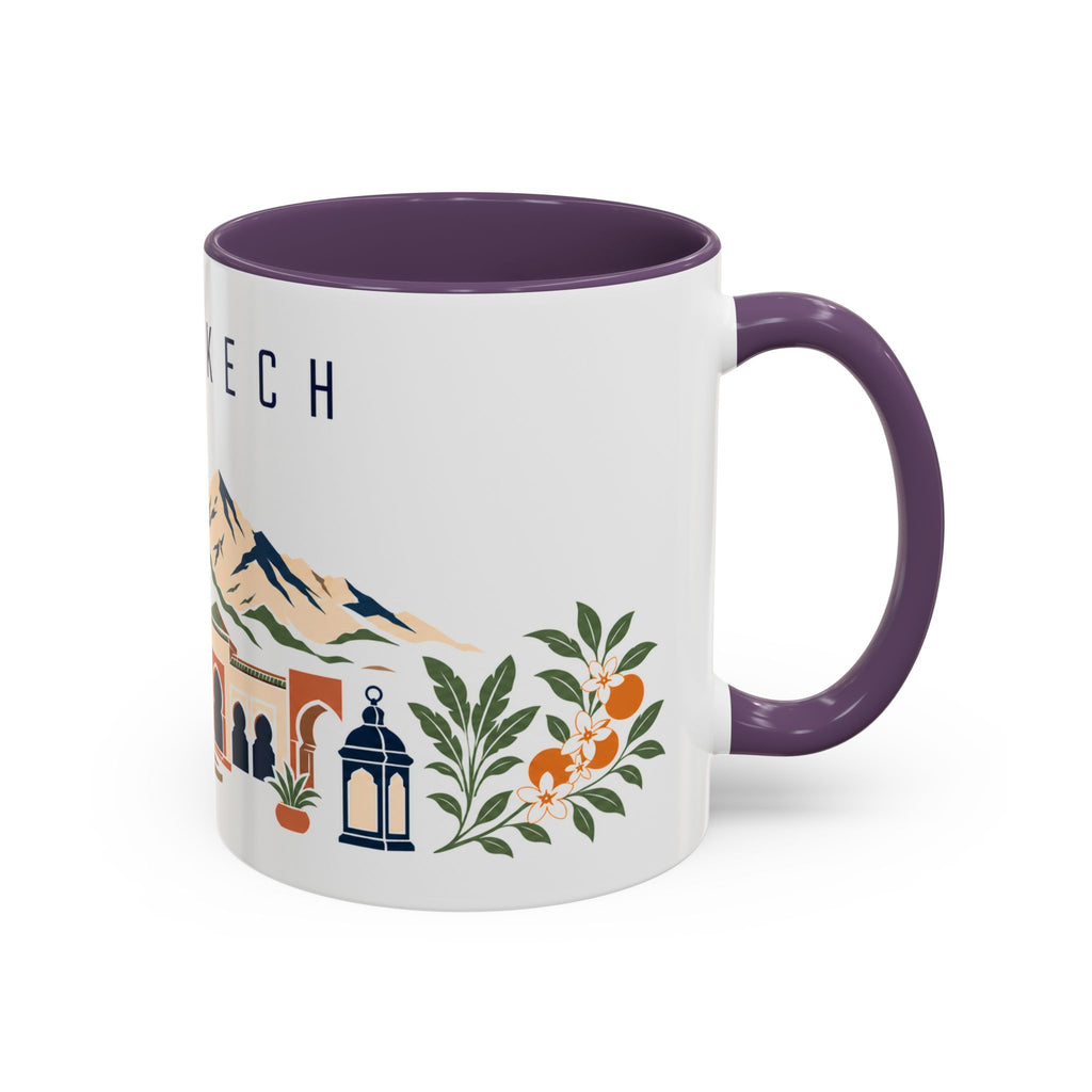 Marrakech Coffee Mug | Morocco Travel Souvenir | Porcelain Decal City Gift | 11oz 15oz Accent Mug