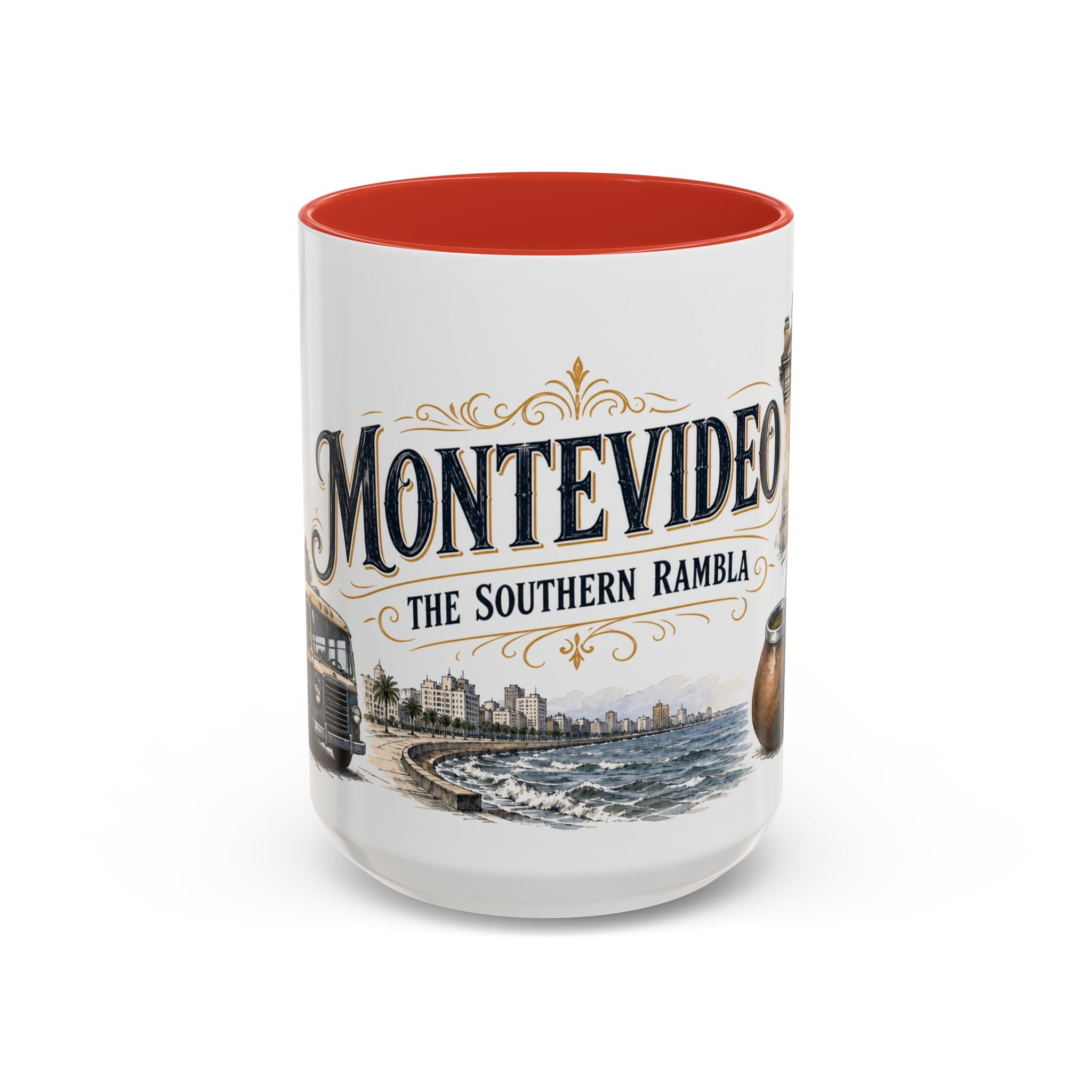 Montevideo Coffee Mug | Uruguay Travel Souvenir | Vintage Illustrated City Gift | 11 oz 15 oz Accent Mug