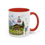Grindelwald Illustrated Travel Mug | Switzerland Souvenir Accent Coffee Mug | 11oz 15oz Ceramic Cup