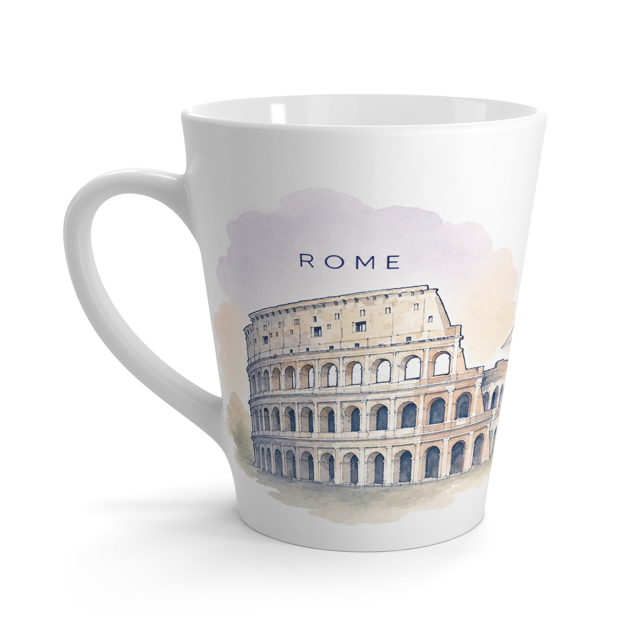 Rome Latte Mug | Watercolor City Travel Mug | 12 oz Ceramic Souvenir Gift