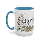 Connecticut State Map Mug | Botanical Accent Coffee Cup (11oz 15oz)