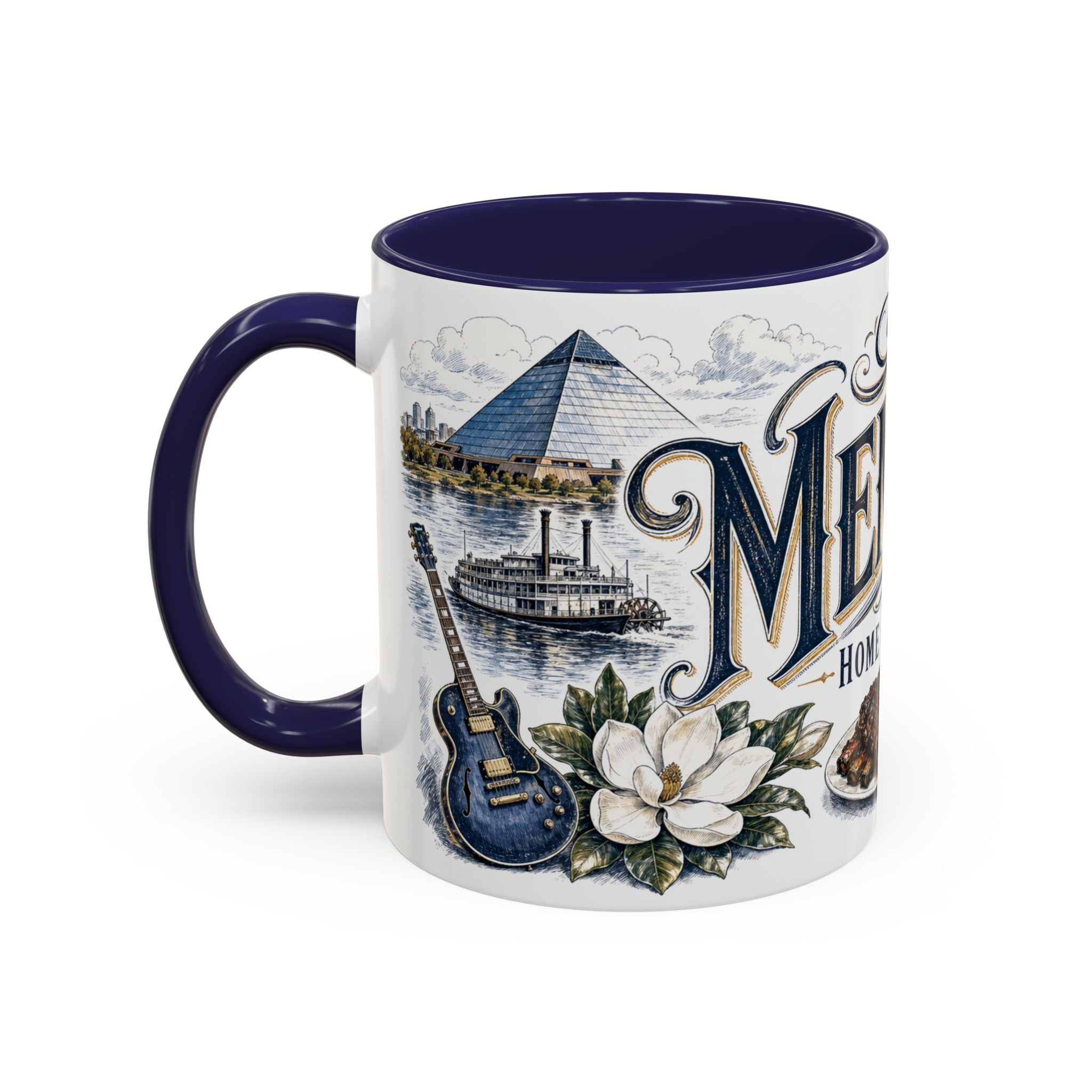 Memphis Coffee Mug | United States Travel Souvenir | Vintage Illustrated City Gift | 11 oz 15 oz Accent Mug