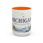 Michigan State Map Mug | Botanical Accents, Lakes Art | Homesick Gift