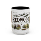 Redwood National Park Coffee Mug | California Coastal Forest Hiking Gift | Accent Color Ceramic 11oz 15oz