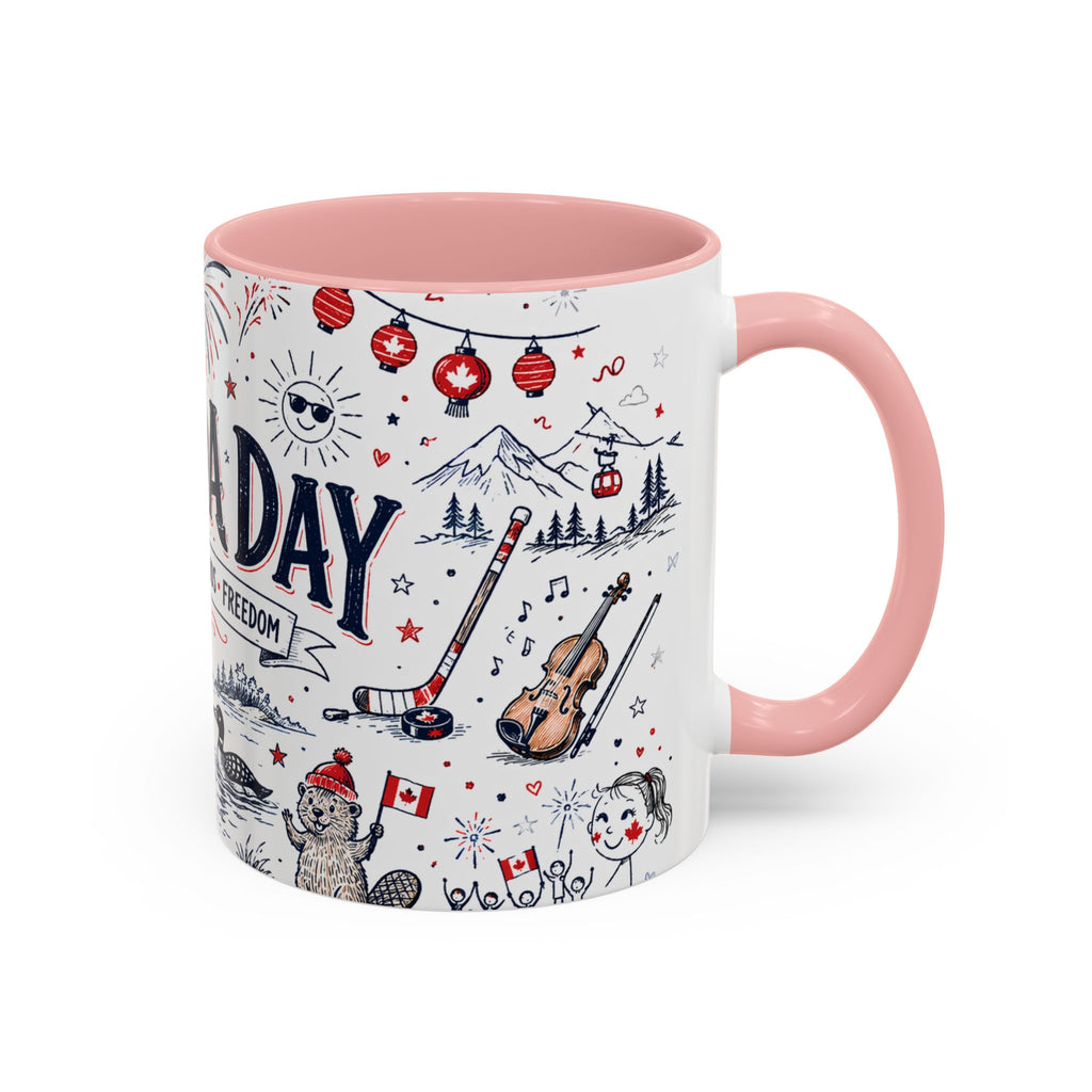 Canada Day Coffee Mug | Canadian Pride Gift | Accent Color Ceramic 11oz 15oz