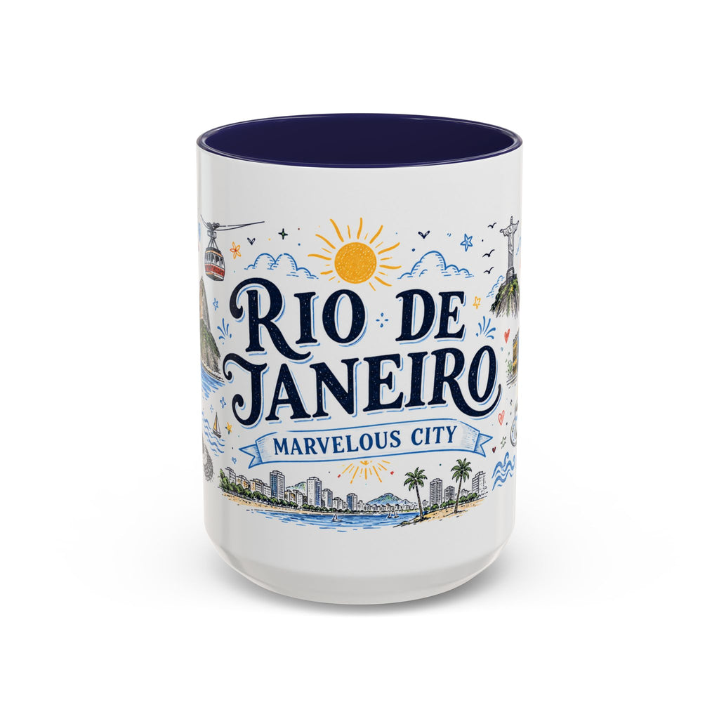 Rio de Janeiro Coffee Mug | Brazil Souvenir Travel Gift | Accent Color Ceramic 11oz 15oz