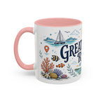 Great Barrier Reef Coffee Mug | Travel Destination Souvenir Gift | Accent Color Ceramic 11oz 15oz