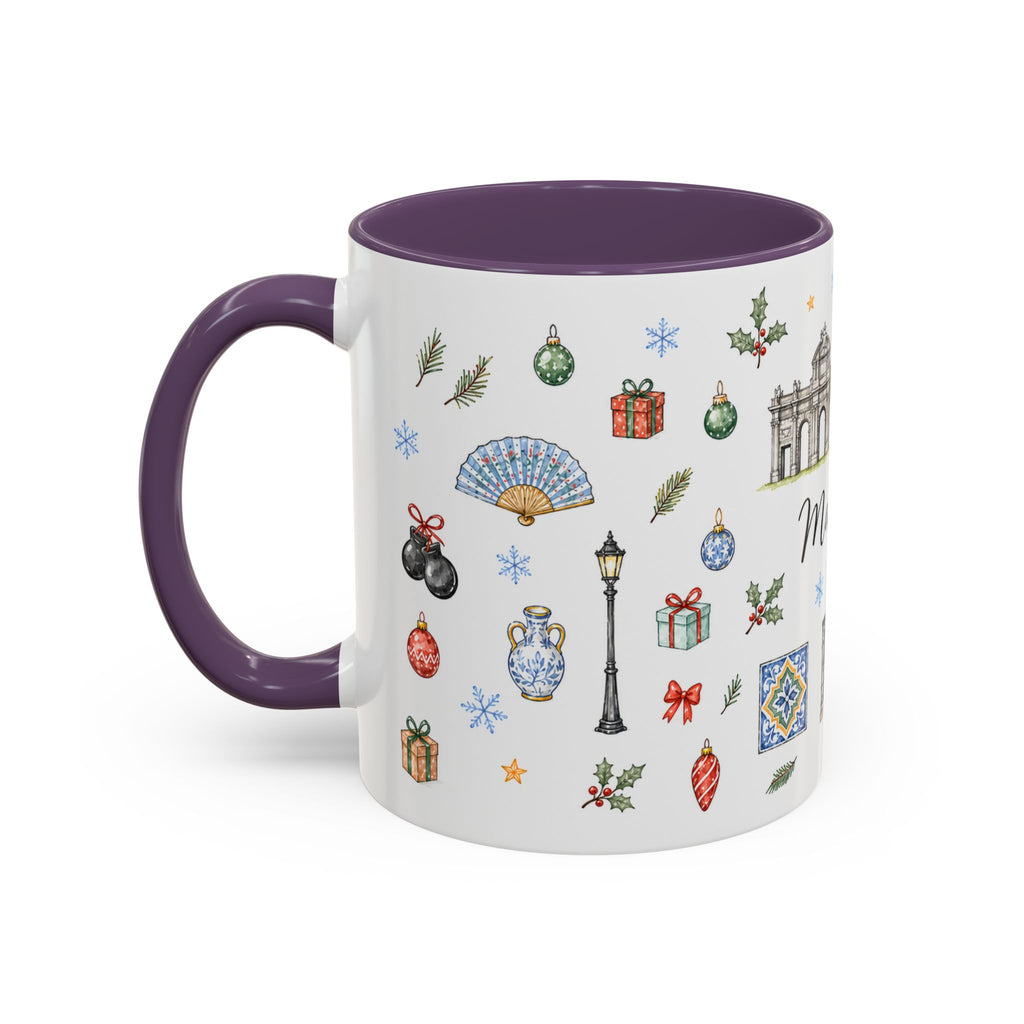 Madrid Christmas Mug | Watercolor City Souvenir, Travel Memories, Ceramic Coffee Cup