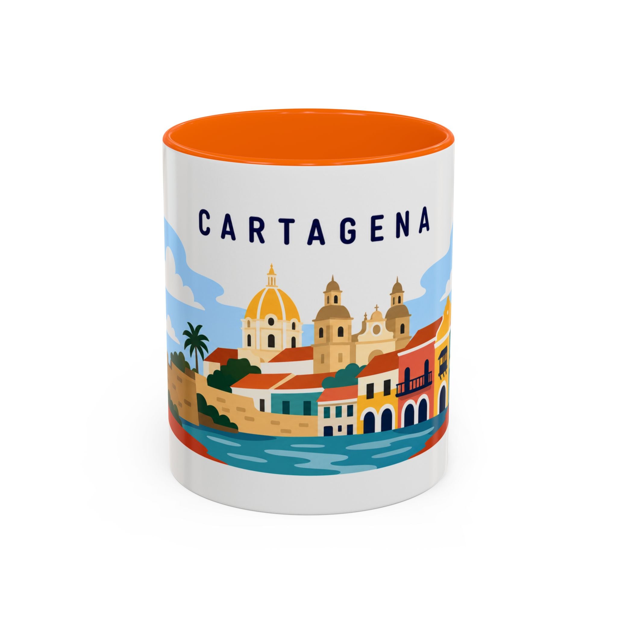 Cartagena Coffee Mug | Travel Destination Souvenir Gift | Accent Color Ceramic 11oz 15oz
