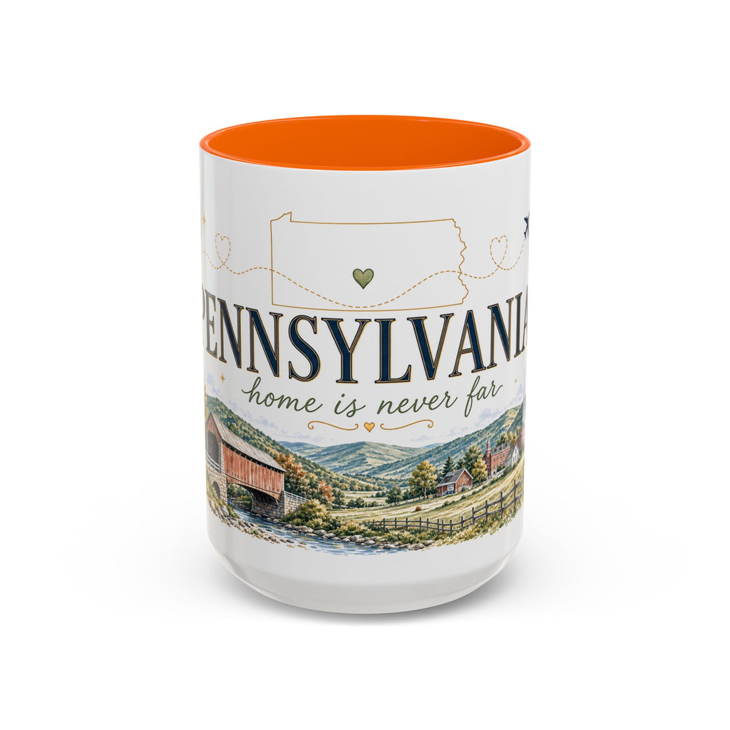 Pennsylvania Home State Mug | Moving Away Gift | Long Distance Friendship Coffee Cup | 11oz 15oz Accent Mug