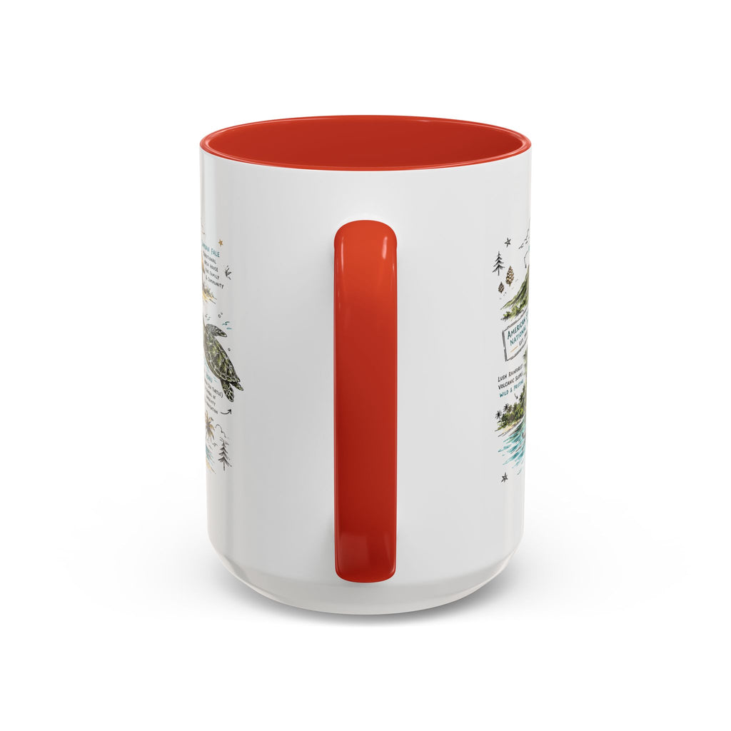 American Samoa National Park Coffee Mug | Pacific Island Rainforest Reef Gift | Accent Color Ceramic 11oz 15oz