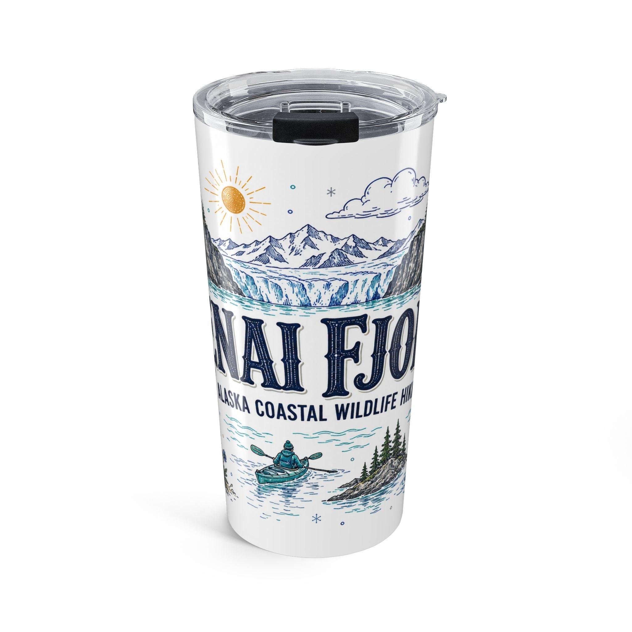 Kenai Fjords National Park 20oz Tumbler | Alaska Coastal Wildlife Hiking Gift | Insulated Stainless Steel Travel Cup