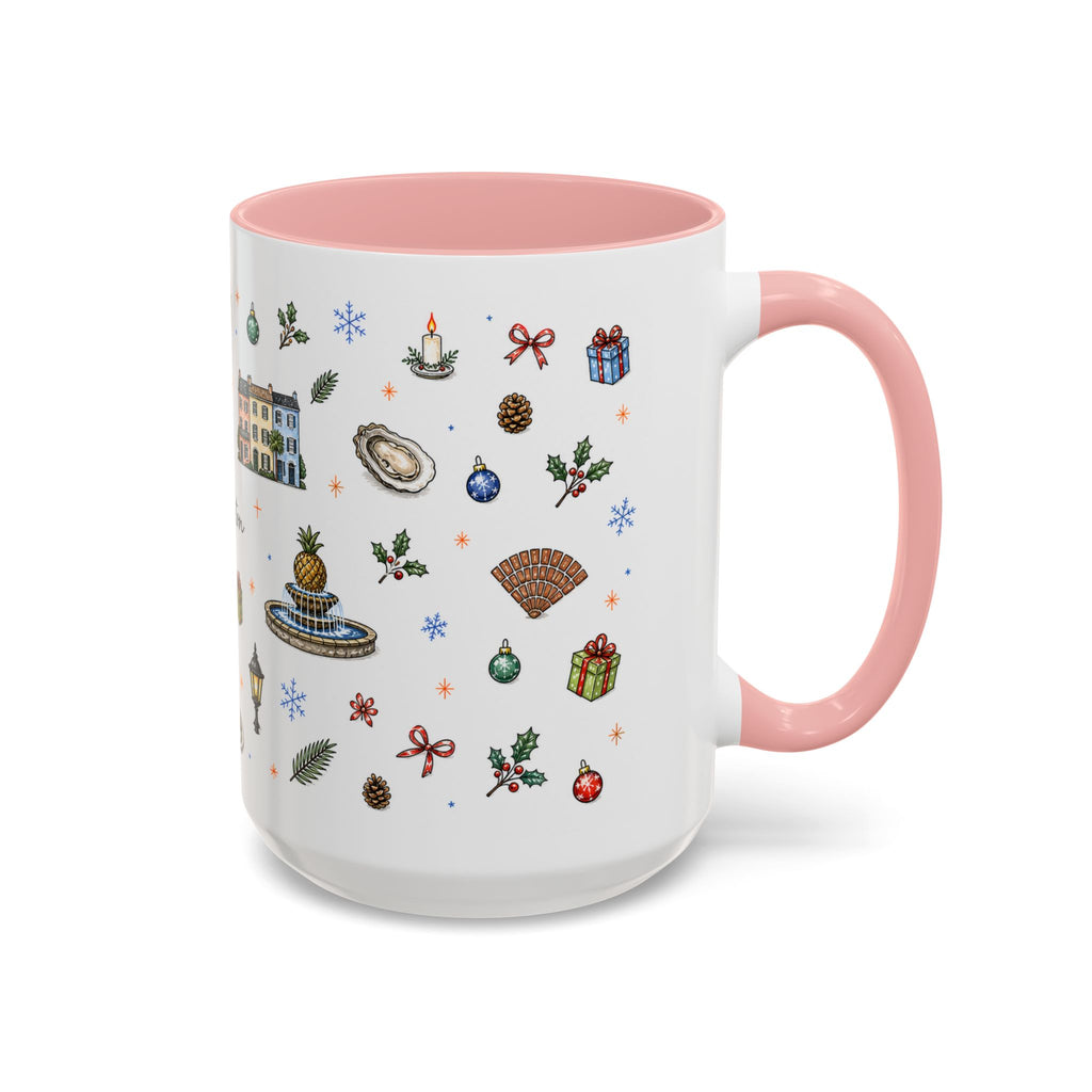 Charleston Christmas Mug | Watercolor City Souvenir, Holiday Travel Gift (11oz/15oz)