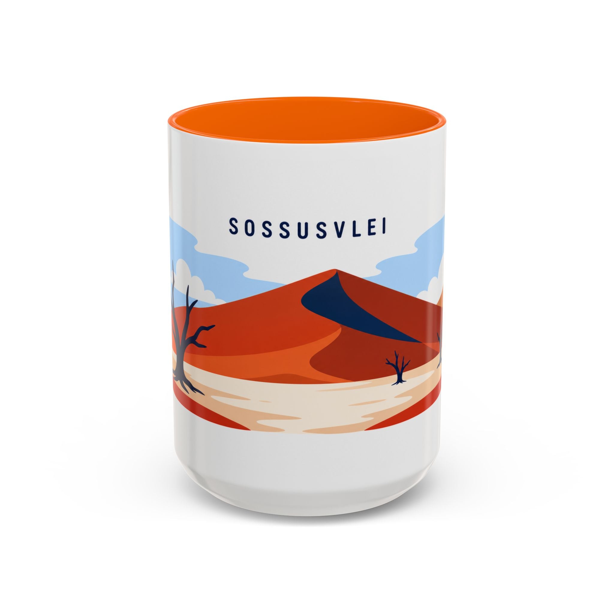 Sossusvlei Coffee Mug | Travel Destination Souvenir Gift | Accent Color Ceramic 11oz 15oz