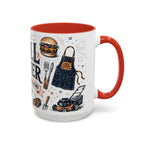 Grill Master Coffee Mug | Father's Day Gift for Dad | Accent Color Ceramic 11oz 15oz