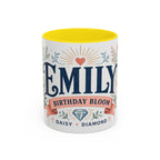 Personalized Name Birth Month Mug | Birth Flower Stone Birthday Gift | 11oz 15oz