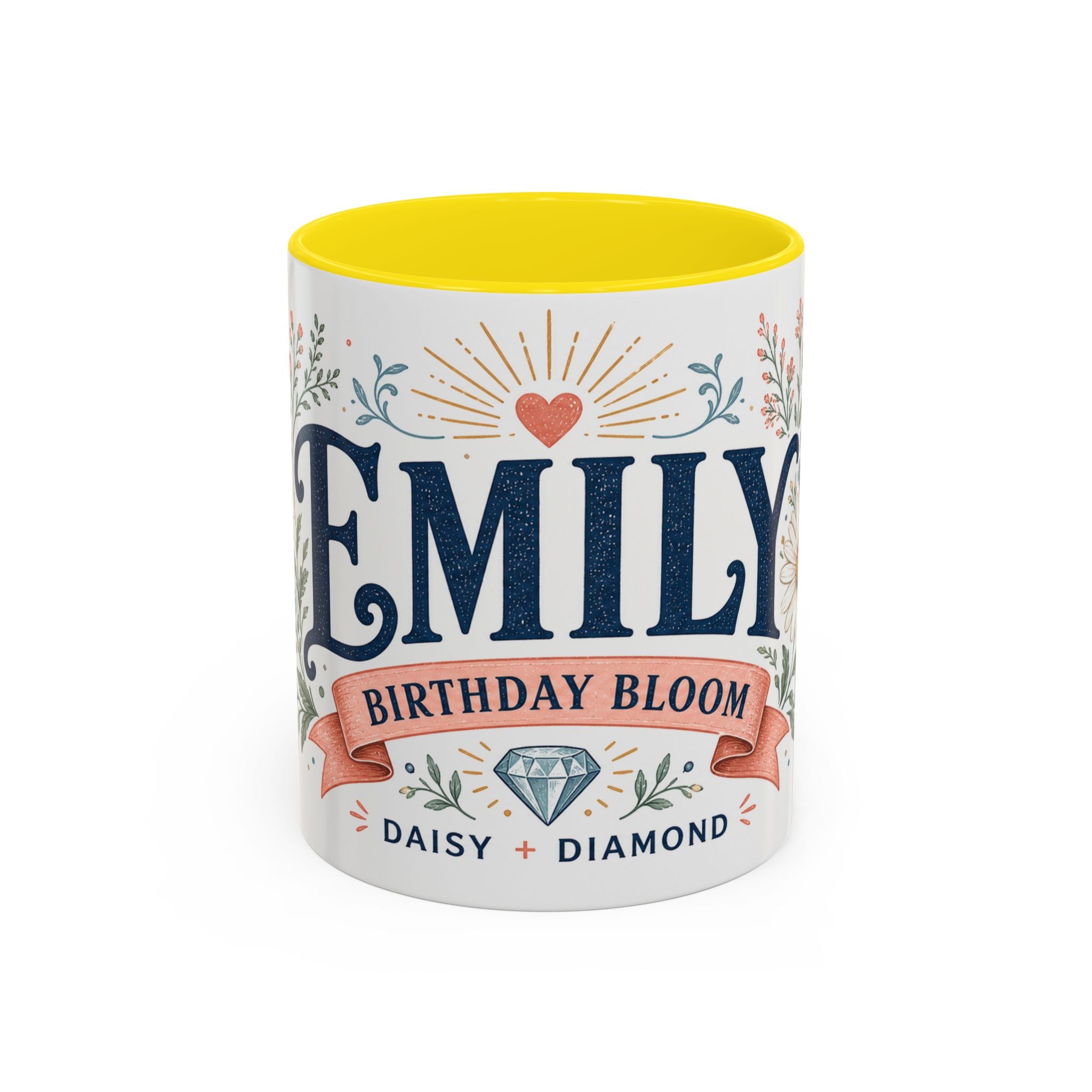 Personalized Name Birth Month Mug | Birth Flower Stone Birthday Gift | 11oz 15oz