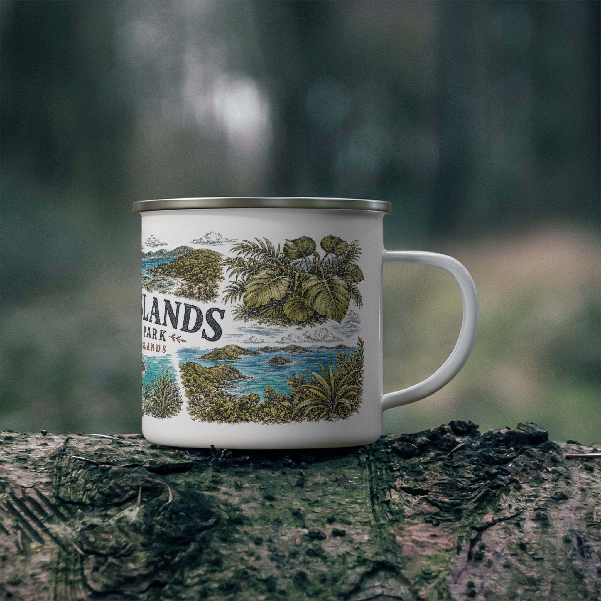 Virgin Islands National Park Vintage Enamel Camping Mug | 12oz National Park Hiking Gift