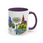 Frankfurt Illustrated Travel Mug | City Souvenir Accent Coffee Mug | 11oz 15oz Ceramic Cup