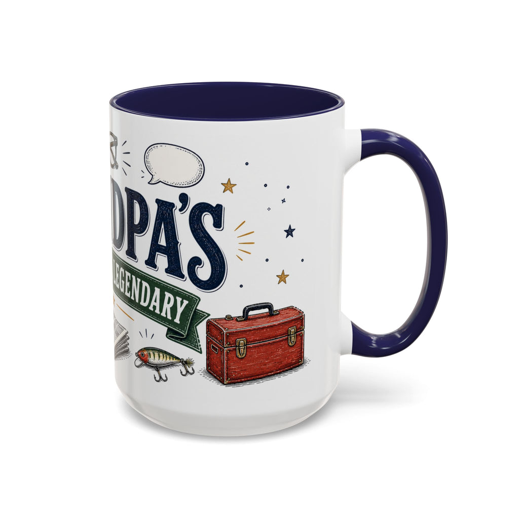 Grandpa's Jokes Are Legendary Coffee Mug | Funny Gift From Grandkids | Accent Ceramic 11oz 15oz