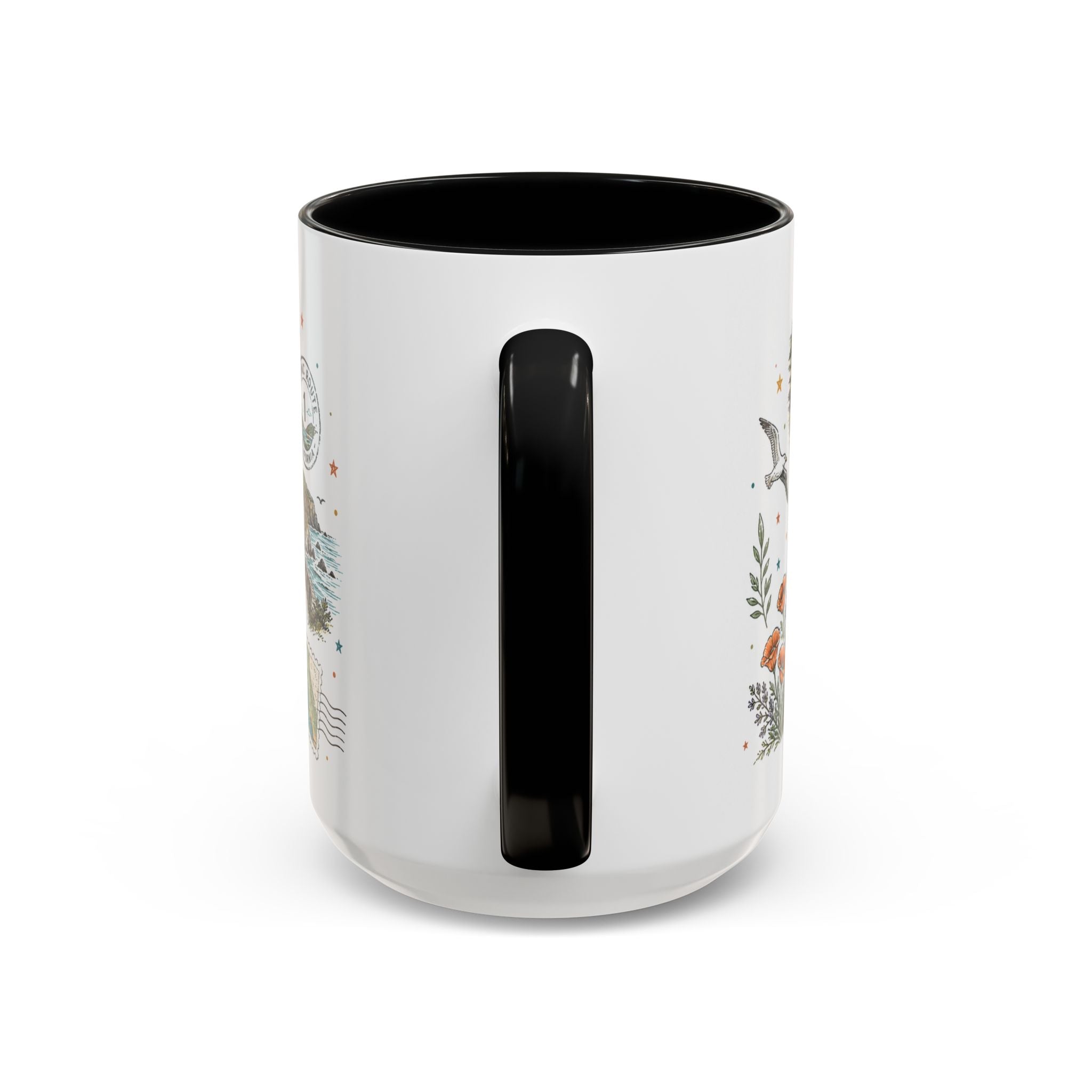 Big Sur Coffee Mug | Travel Destination Souvenir Gift | Accent Color Ceramic 11oz 15oz