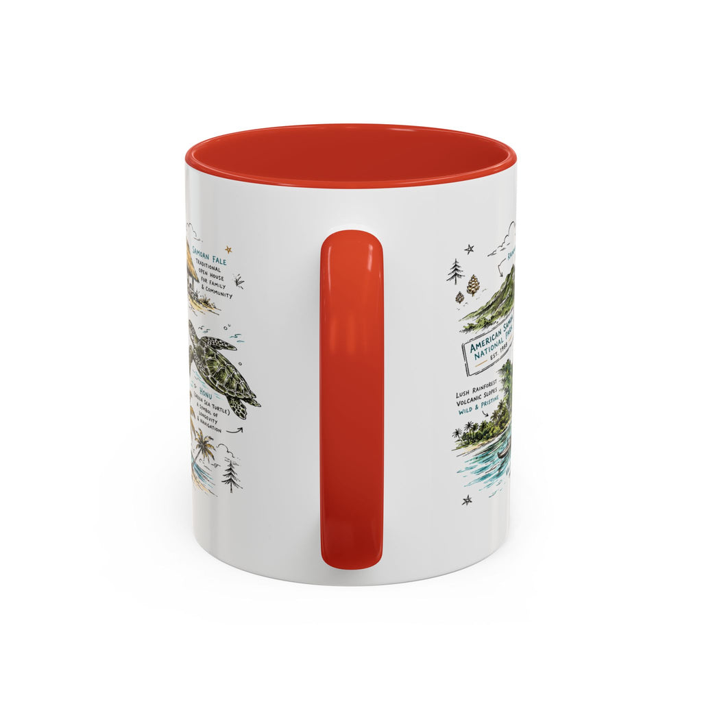 American Samoa National Park Coffee Mug | Pacific Island Rainforest Reef Gift | Accent Color Ceramic 11oz 15oz