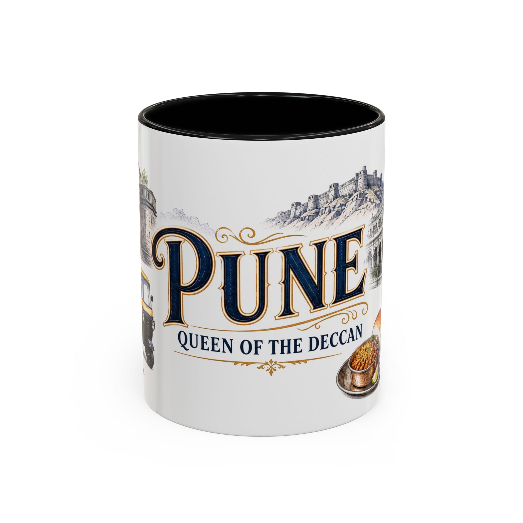 Pune Coffee Mug | India Travel Souvenir | Vintage Illustrated City Gift | 11 oz 15 oz Accent Mug